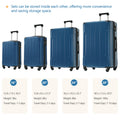 Hardshell Luggage Sets 6 Piece Suitcase Set, Expandable Lightweight Suitcases With Wheels, Tsa Lock For Men Women, Blue Blue Abs