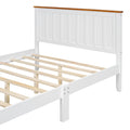 Full Size Wood Platform Bed Wooden Slat Support, Vintage Simple Bed Frame With Rectangular Headboard And Footboard, White Box Spring Not Required Full White Wood