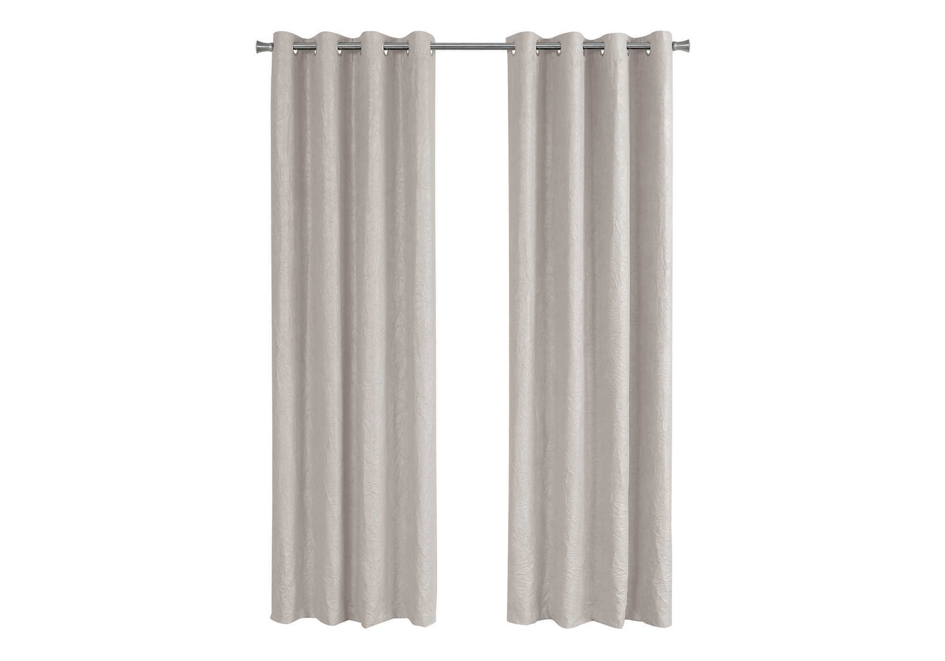 Curtain Panel, 2Pcs Set, 54"W X 84"L, Room Darkening, Grommet, Living Room, Bedroom, Kitchen, Beige Micro Suede, Contemporary, Modern Ivory Polyester