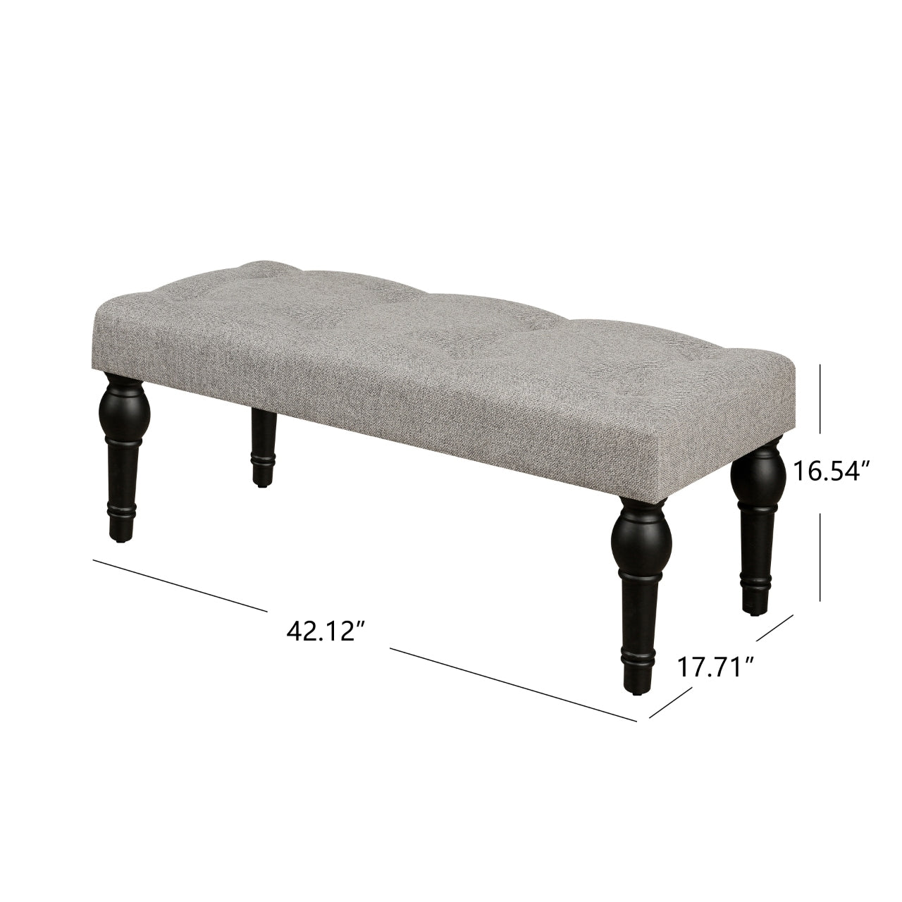 Ottoman Bench 4 Thickened Roman Column Feet French Upholstered Bedside Bench For Bedroom Living Room Entryway Gray Brown Linen Wood Bedroom Medium Soft Wood Rectangle Mdf