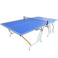 9Ft Mid Size Table Tennis Table Foldable & Portable Ping Pong Table Set For Indoor Games With Net, 2 Table Tennis Paddles And 3 Balls Blue Mdf