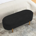 Ottoman Oval Storage Bench,Rubber Wood Leg,Black 46.