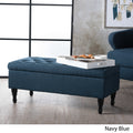 Hyatt Storage Ottoman Navy Blue Fabric