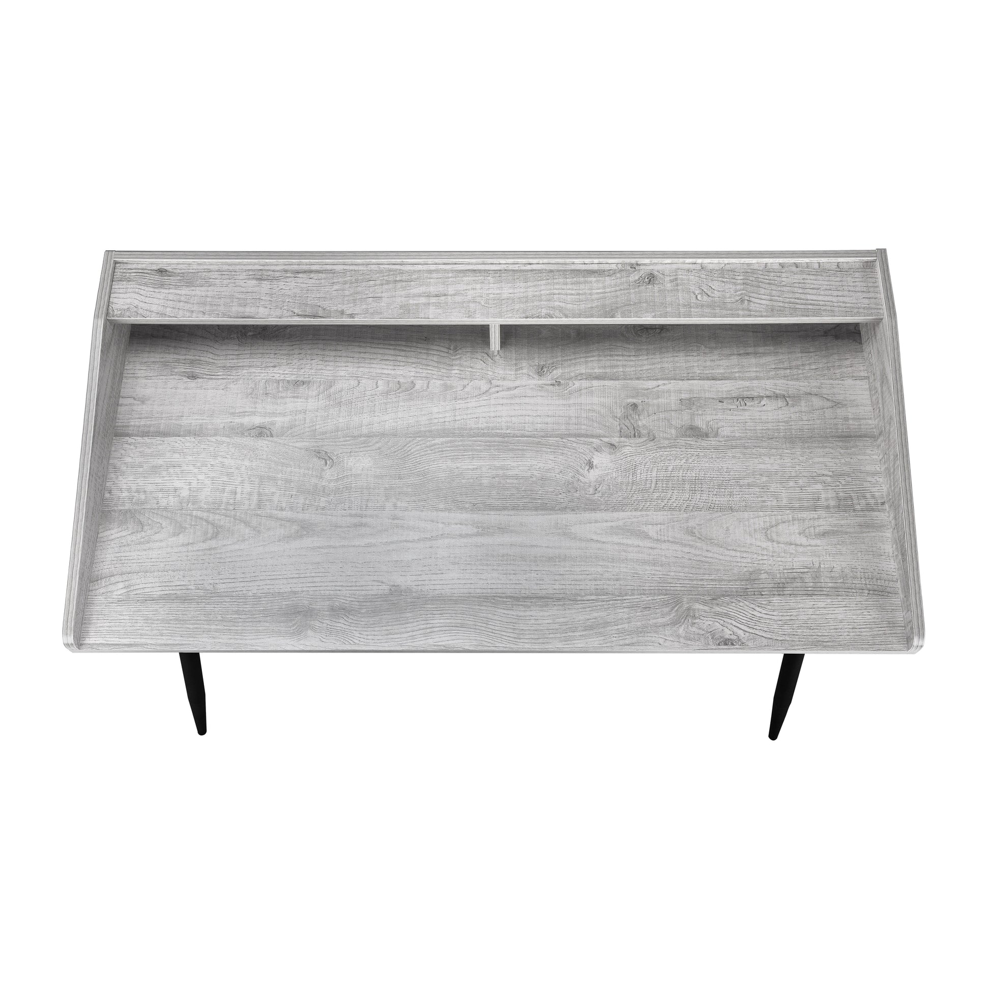 Computer Desk, Home Office, Laptop, Storage Shelves, 48"L, Work, Grey Laminate, Black Metal, Contemporary, Modern Grey Particle Board