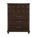 Solid Transitional Style Bedroom 1Pc Chest Of Drawers Driftwood Charcoal Finish Wooden Furniture Traditional Framing Brown Mix Bedroom Transitional Wood