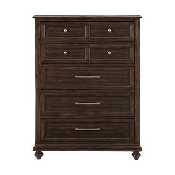 Solid Transitional Style Bedroom 1Pc Chest Of Drawers Driftwood Charcoal Finish Wooden Furniture Traditional Framing Brown Mix Bedroom Transitional Wood