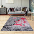 Jersey Area Rugs, Carpets For Livingroom, 7X10 Area Rugs ,3982 Black Red Rectangle 8&10 Black Red Contemporary Abstract Polypropylene