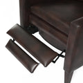 Vaughn Burnished Brown Faux Leather Push Back Recliner Brown Foam Faux Leather