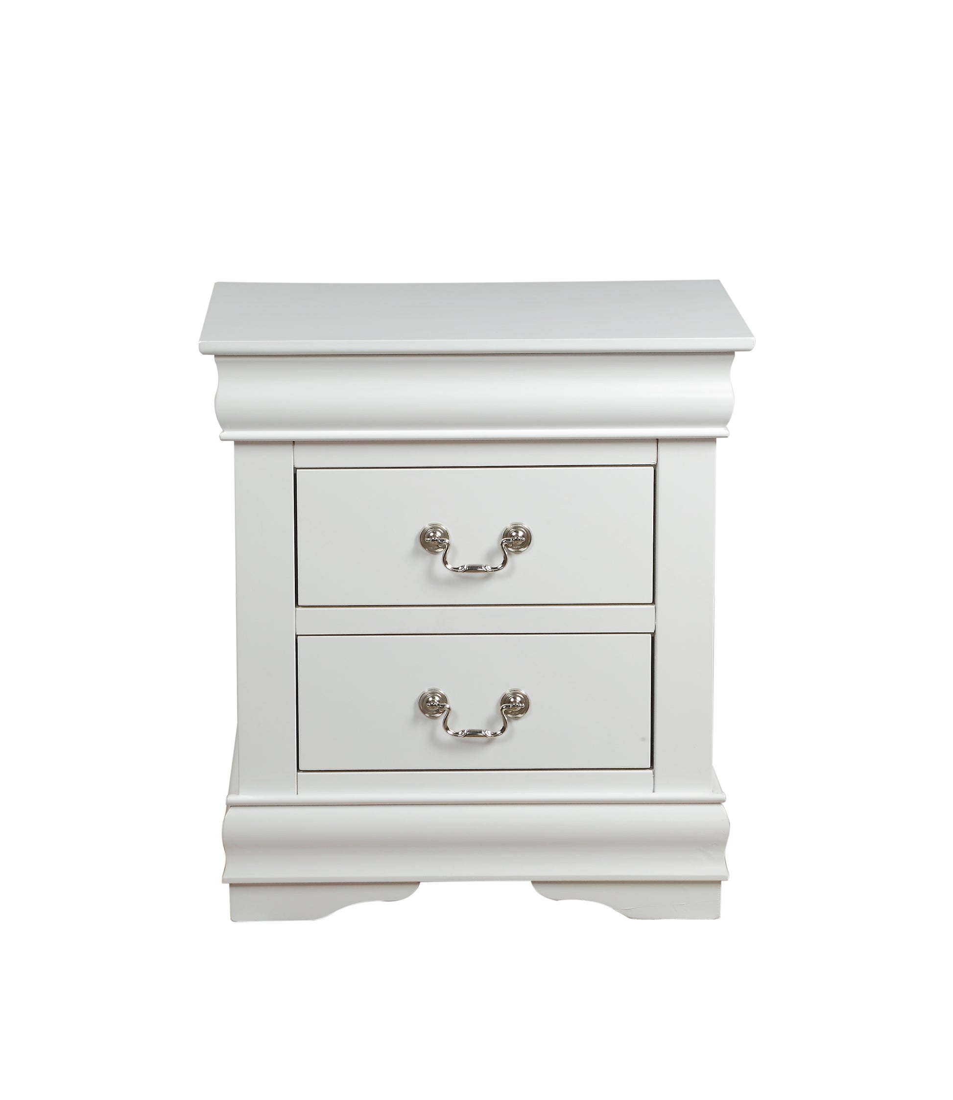 Louis Philippe White Finish Nightstand White Synthetic Wood