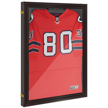 Homcom 23.5" X 31.5" Uv Resistant Sports Jersey Frame Display Case, Brown Brown Acrylic