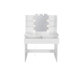 Makeup Vanity Desk With Led Lighted Mirror ,Dressing Table Set With 2 Large Drawers 10 Led Light ,White Color White Primary Living Space Modern Particle Board