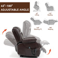 Dual Motor Infinite Position Up To 350 Lbs Electric Medium Size Brown Power Lift Recliner Chair With 8 Point Vibration Massage And Lumbar Heating White Metal Primary Living Space Heavy Duty Pine