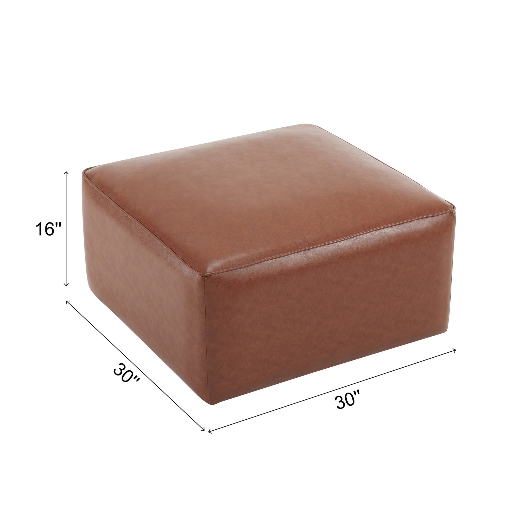 Isabella Pu Ottoman Light Brown Foam Pu