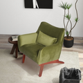 Brayden Olive Green Velvet Lounge Chair Light Brown,Olive Green Brown Foam Solid Wood,Velvet