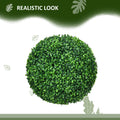 Homcom Set Of 2 15.75 Inch Artificial Ball Boxwood Topiary Trees Balls, Indoor Outdoor Fake Plants For Home, Office & Living Room Decor Green Plastic