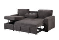 Territory Dark Grey Pull Out Sofa Bed Dark Gray Fabric 3 Seat