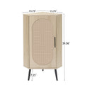 Corner Cabinet ,Rattan Door,Freestanding Corner Tables For Small Spaces, Corner Shelf Stand For Living Room, Kitchen, Bathroom, Bedroom Natural Particle Board