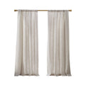 Linen Blend Light Filtering Curtain Panel Pair 2 Pcs Window Panels Natural Polyester