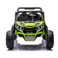 24V Two Seater Kids Ride On Utv W Parents Remote Control,Four Wheel Suspension,Slow Start,Large Wheel Design,Anti Collision Bar,Storage Space,Music,Usb,Bluetooth,Volume Control,Led Lights For Kids 3 . Green 100 149 Lbs Polypropylene