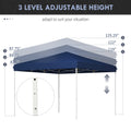 Outsunny 13' X 13' Pop Up Canopy Tent, Instant Sun Shelter, Tents For Parties, Height Adjustable, With Wheeled Carry Bag For Outdoor, Garden, Patio, Parties, Dark Blue Dark Blue Steel