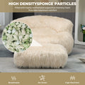 Coolmore Bean Bag Chair, Floor Sofa With Handle,Accent Sofa Chair With Ottoman For Gaming Reading Relaxing Beige Beige Foam Plush