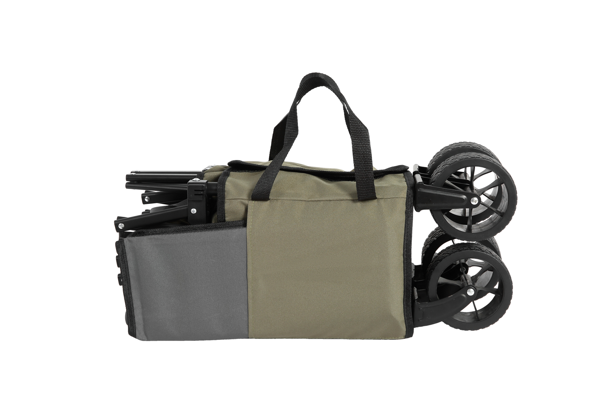 Folding Wagon Carts,Folding Wagon Cart With All Terrain Wheels,Heavy Duty Garden Carts With Adjustable Handle,Outdoor Utility Wagon For Camping Shopping Sports Fishing Army Green Army Green Steel