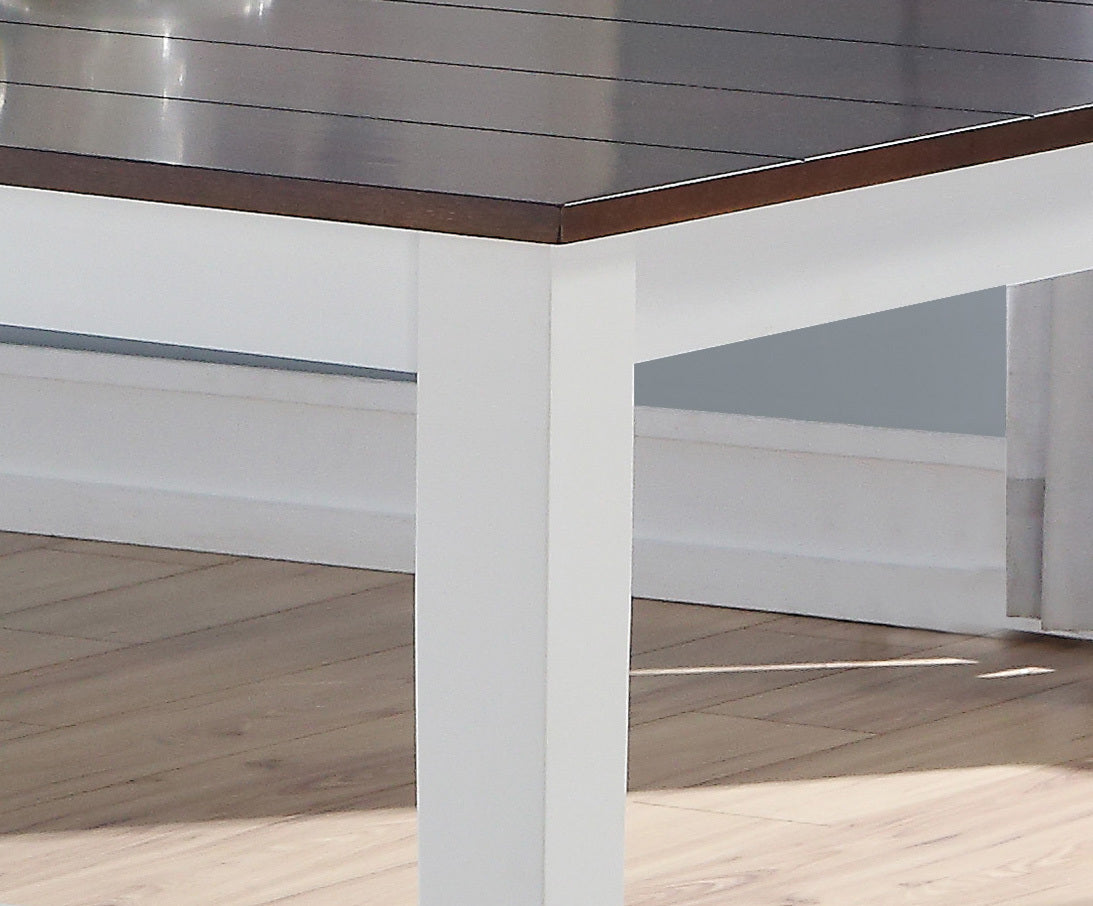 White And Walnut Dining Table With Tapered Leg White Walnut Seats 4 Dining Room Modern Rectangular Solid Wood Mdf