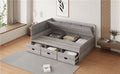 Full Size Daybed With Three Drawers And Three Storage Compartments, Gray Full Gray Mdf