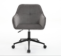 Velvet Office Desk Chair, Modern Home Desk Chair With Wheelsvanity Chairs For Living Room, Bedroom,Study Room Grey Black Foam Polyester Blend