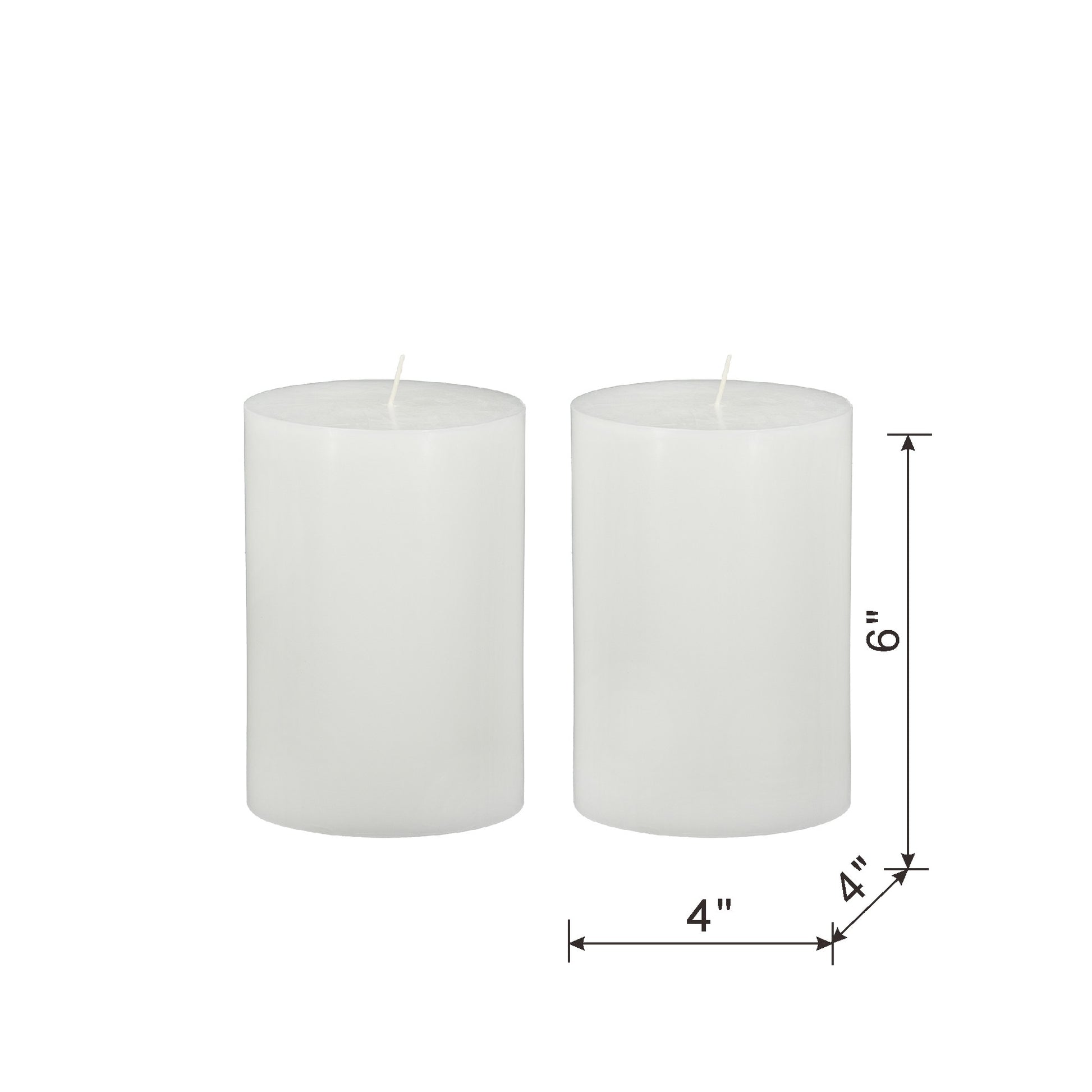 4X6" 2Pk Unscented Soy Wax Candle, White White Soy Wax