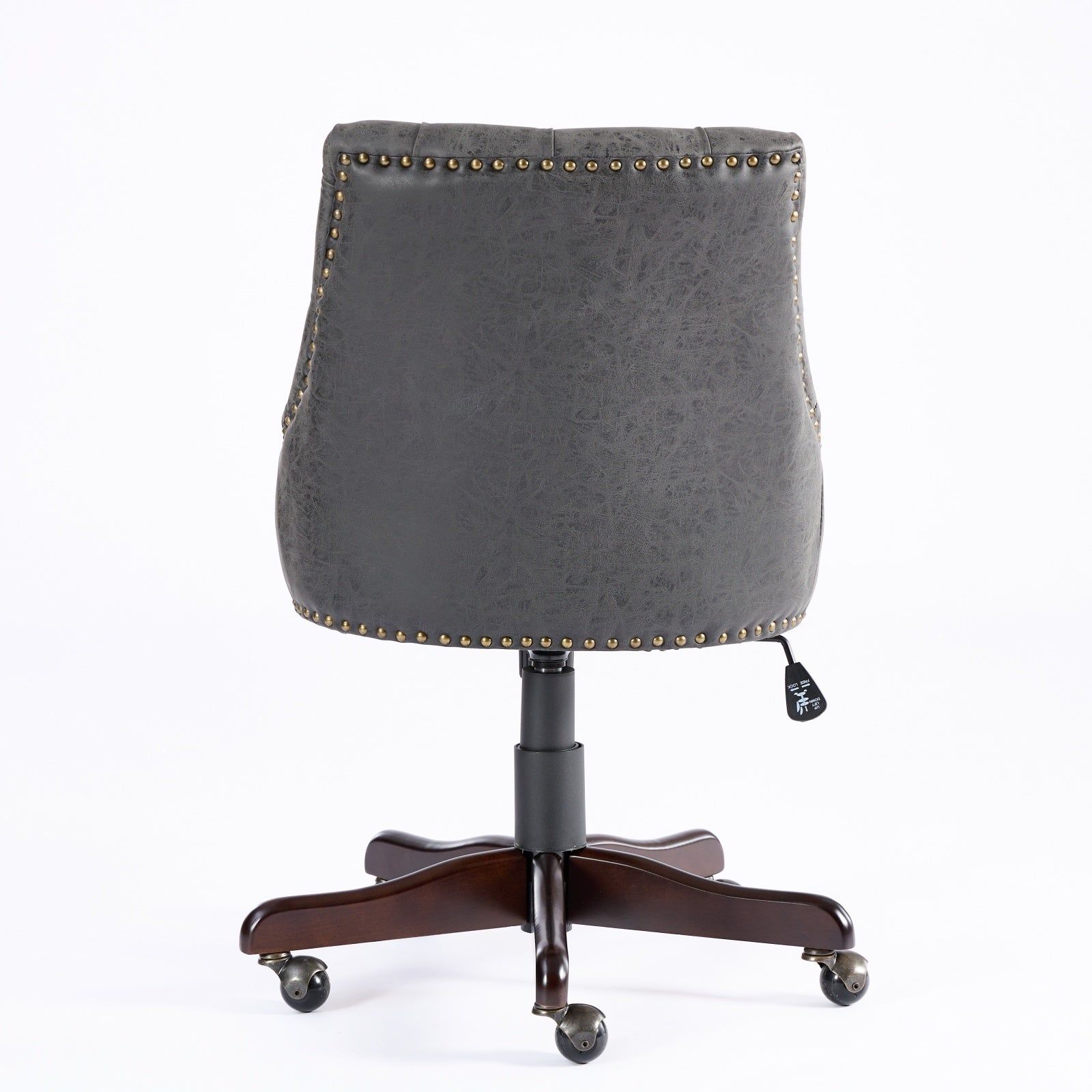 Medieval Retro Style Sheepskin Pattern Fabric Home Office Chair With Lift, Swivel And Recline Functions,Gray Color Gray American Design Foam Pu Leather