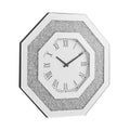 Octagonal Mirror Wall Clocks And Artificial Gemstone Wall Clocks Silver American Design Acrylic Mdf Glass