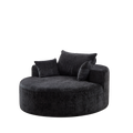 55''L Chenille Sponge Single Sofa,No Assembly Required,Fluffy Modern Sleeper Chair For Living Room, Bedroom, Lounge And Projection Room Not A Swivel Chair. Black Foam Chenille 1 Seat