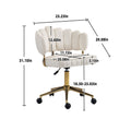 Coolmore Velvet Home Office Desk Chair, Modern Cute Computer Chair, Wheels Swivel Height Adjustable Swivel Task Chair For Home Office Beige Velvet Beige Primary Living Space Foam Velvet