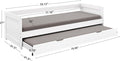 Twin Daybed With Trundle, Modern Wood Daybed With Armrest, Wood Daybed Frame For Boy, Girl, No Box Spring Needed, White Twin White Pine,Wood