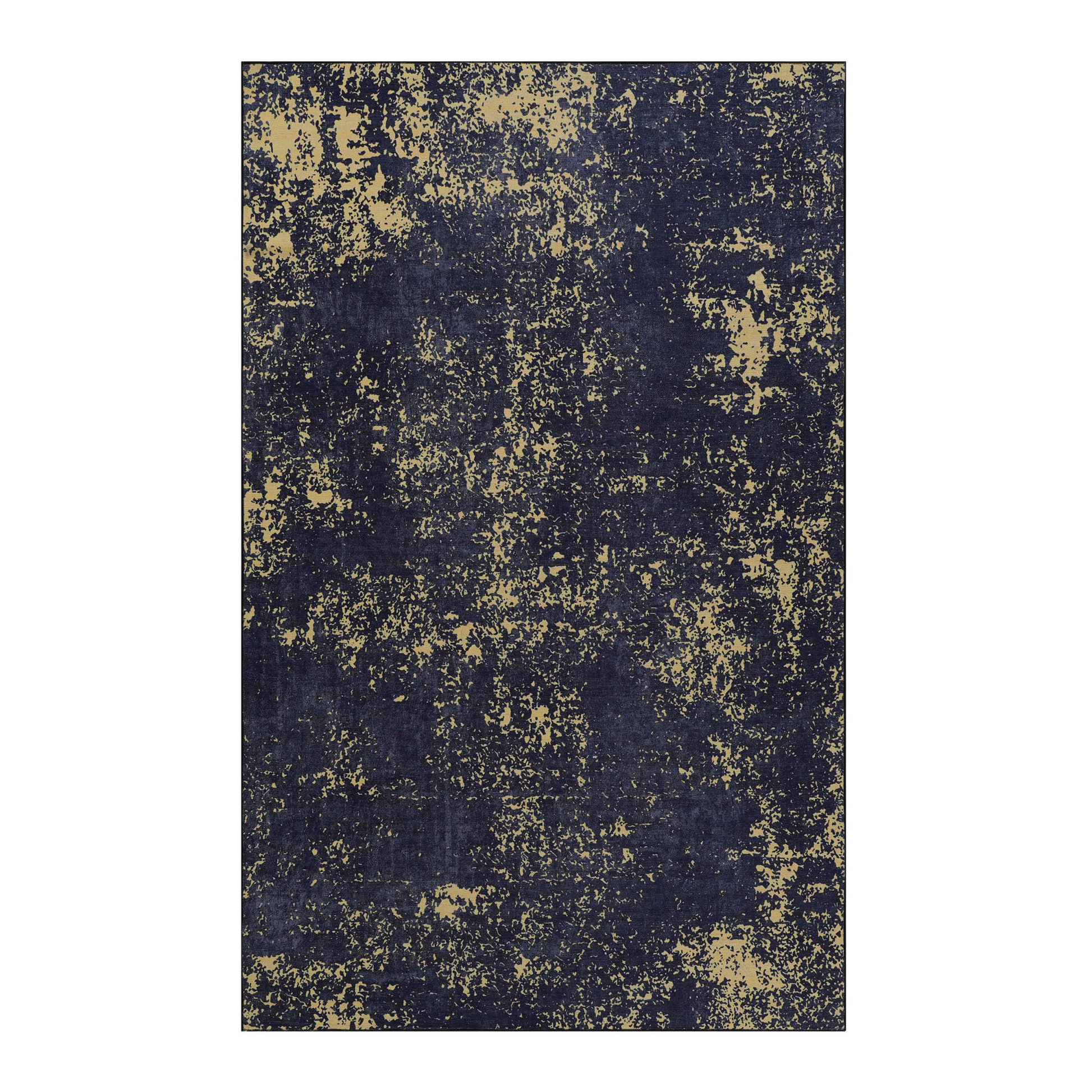 3X5 Area Rug, Washable Rug, Low Pile, Non Slip, Non Shedding, Foldable, Kid & Pet Friendly Area Rugs For Living Room, Bedroom, Kitchen, Dining Room Rug Perfect Gifts, Black Gold, 3' X 5' Black Gold Chenille Polyester