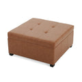 Carlsbad Pu Storage Ottoman Tan Wood Pu
