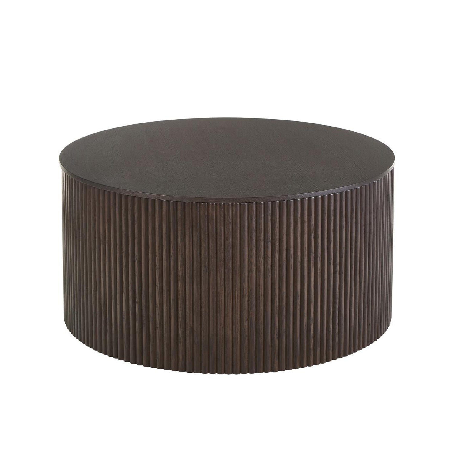 Handmade Round Coffee Table Side Table End Table, Fraxinus Mandshurica Mdf, Smoky Color, 27.55Inch *13.77Inch Smoke Primary Living Space Artsy Round Mdf