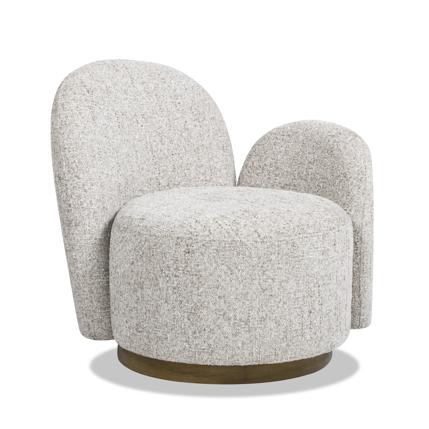 Duo 31.5" Raf One Arm Swivel Accent Chair, Multi Greige Beige Chenille Beige Foam Chenille