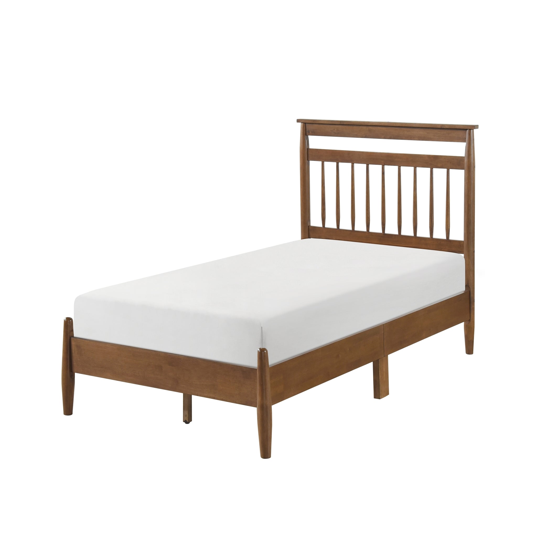 Transitional Design Twin Platform Bed Chestnut Finish Wood Frame Bedroom Furniture 1Pc Bed In A Box Box Spring Not Required Twin Chestnut Wood Bedroom Wood