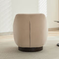 U Shaped Fully Assembled Swivel Chair Velvet Accent Chair Armchair Round Barrel Chair For Living Room Bedroom,Beige Beige Velvet