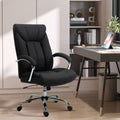 Vinsetto High Back Home Office Chair, Computer Desk Chair With Lumbar Back Support And Adjustable Height, Black Black Linen