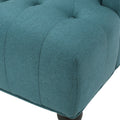 Upholstered Wingback Chair Teal Fabric