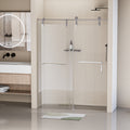 44 48 In. W X 76 In. H Frameless Shower Door, Single Sliding Shower Door, 5 16