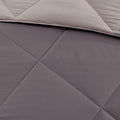 3M Scotchgard Diamond Quilting Reversible Down Alternative Comforter Set Queen Grey Polyester