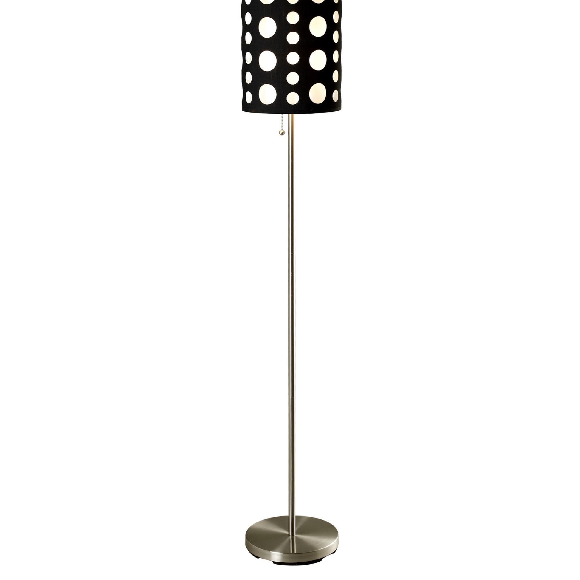 66" Tall Metal Floor Lamp, Retro Design With Black And White Shade Multicolor Metal