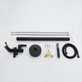 Matte Black Freestanding Floor Mount Bathtub Filler With Single Handle And Hand Shower Matte Black Brass