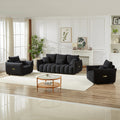 3 Seater 1 Seater 1 Seater, Combo Sofa Modern Living Room Sofa, Teddy Sofa, Wooden Frame, 5 Cushions, Apartment Sofa Furniture Black Wood Primary Living Space Pine Foam Fabric 5 Seat