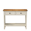 Farmhouse Style Console Table With 2 Drawer And Bottom Storage Shelf For Entryway, Rustic Side Table With Storage Drawer And Shelf For Living Room, Hallway Antique White Primary Living Space Farmhouse,Rustic Freestanding Drawers Console Tables