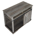 Wf005 Gw,The Dog Cage Has A Large Space Gray Linen